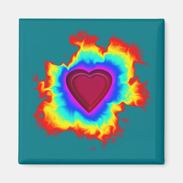 Psychedelic Aura Dual Heart Magnet (Front)