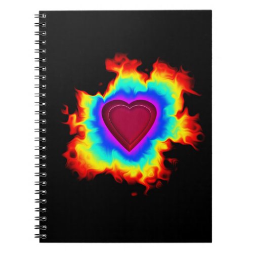 Psychedelic Aura Dual Heart Notebook