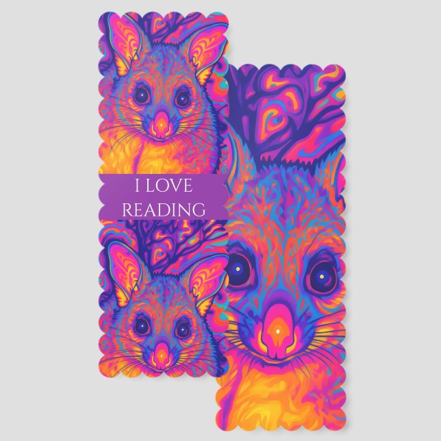 psychedelic Australian Bushtailed possum Bookmarks (Front & Back)