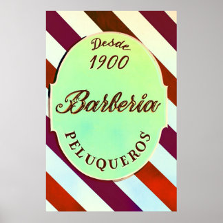 psychedelic barber shop sign Print