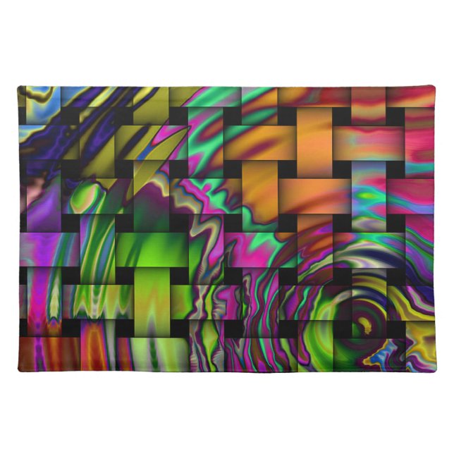 Psychedelic Basket Weave Placemat (Front)