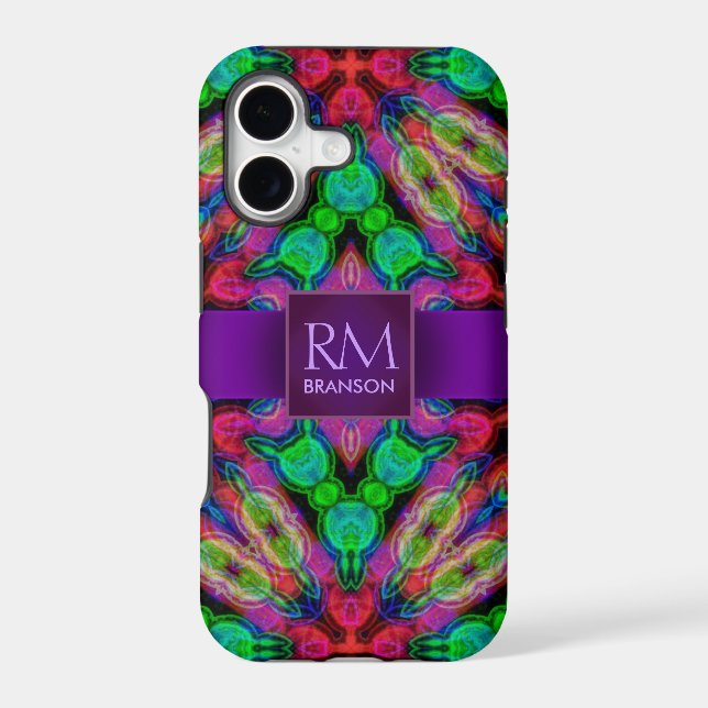 Psychedelic Batik Monogram Case-Mate™ Iphone Case (Back)