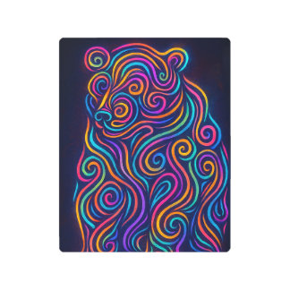 Psychedelic Bear Metal Print