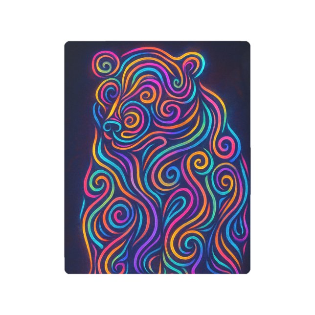 Psychedelic Bear Metal Print (Front)