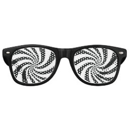 Psychedelic Black and White Swirl Retro Sunglasses