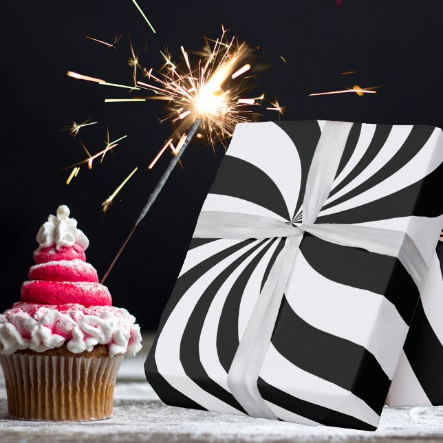 Psychedelic Black and White Swirl Wrapping Paper (Creator Uploaded)
