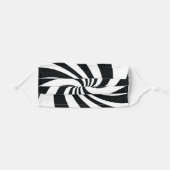 Psychedelic Black White Swirl Cool Trippy Pattern Adult Cloth Face Mask (Front, Folded)
