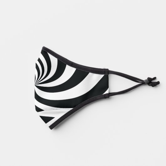 Psychedelic Black White Swirl Cool Trippy Spiral Premium Face Mask (Left)