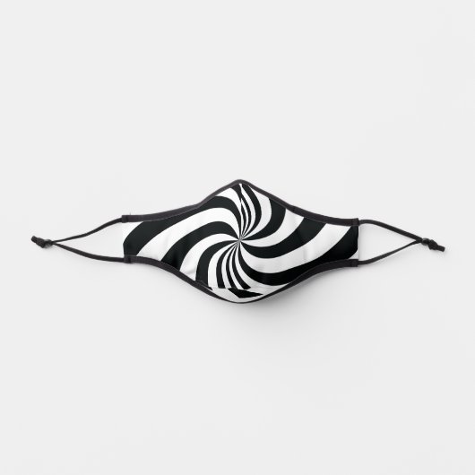 Psychedelic Black White Swirl Cool Trippy Spiral Premium Face Mask (Front)