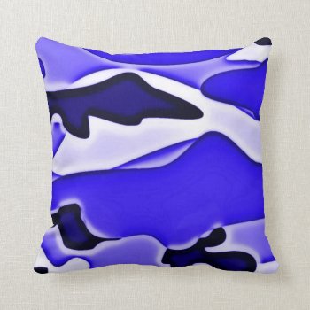 Psychedelic Blue Specops Camo Throw Pillow by BOLO_DESIGNS at Zazzle