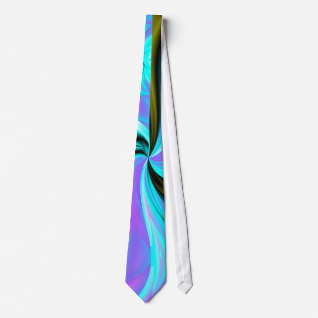 Psychedelic blue Water Swirl Tie (Front)