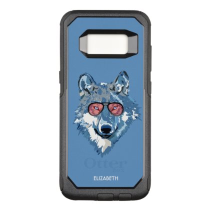 Psychedelic Blue Wolf With Pink Sunglasses Cool OtterBox Commuter Samsung Galaxy S8 Case