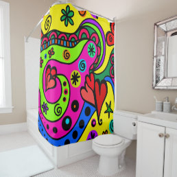 Psychedelic Bohemian Hippie Colorful Shower Curtai Shower Curtain