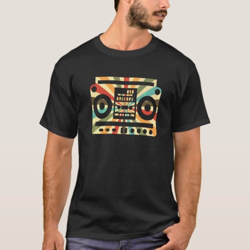 Psychedelic Boombox Radio I Love The 80s T_Shirt