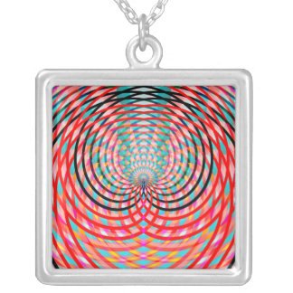 Psychedelic Braided Circles Silver Plated Necklace