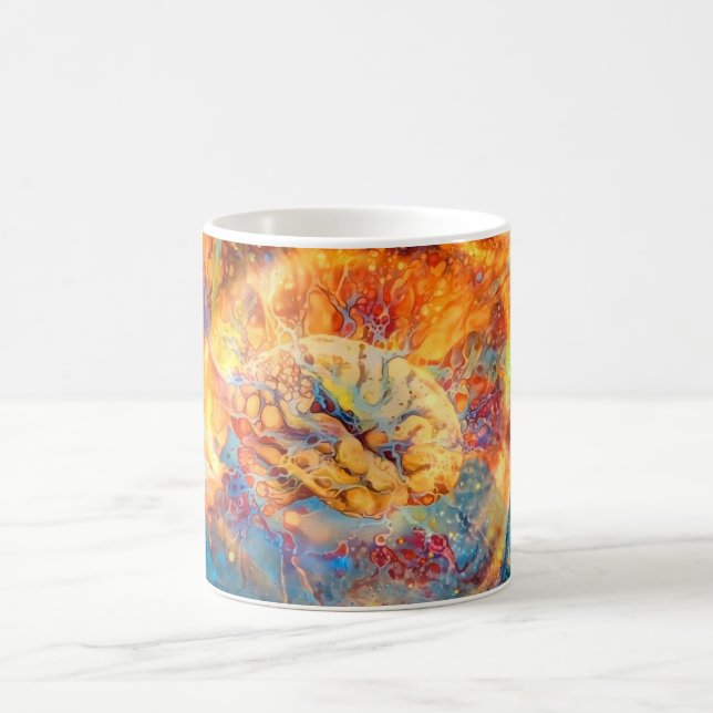 Psychedelic Brain in Vivid Colors Coffee Mug (Center)