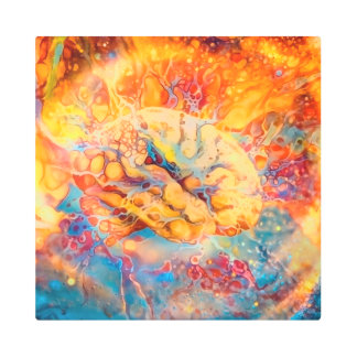 Psychedelic Brain in Vivid Colors Metal Print