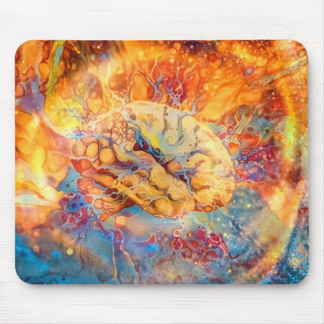 Psychedelic Brain in Vivid Colors Mouse Pad (Front)
