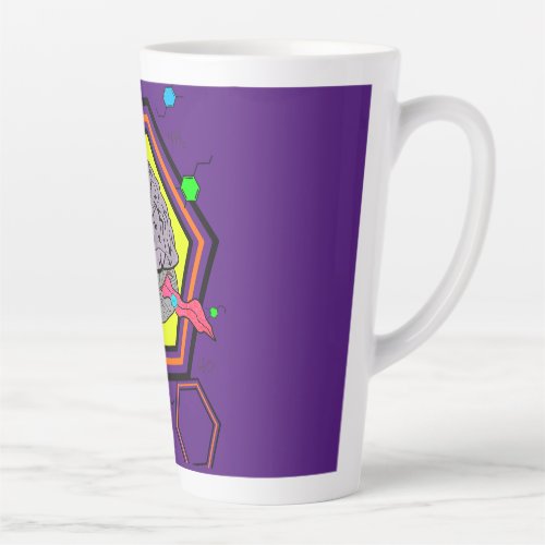 Psychedelic brain latte mug