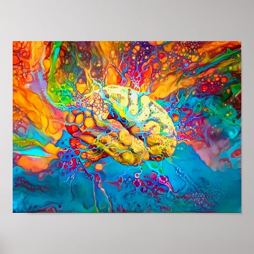 Psychedelic Brain Poster