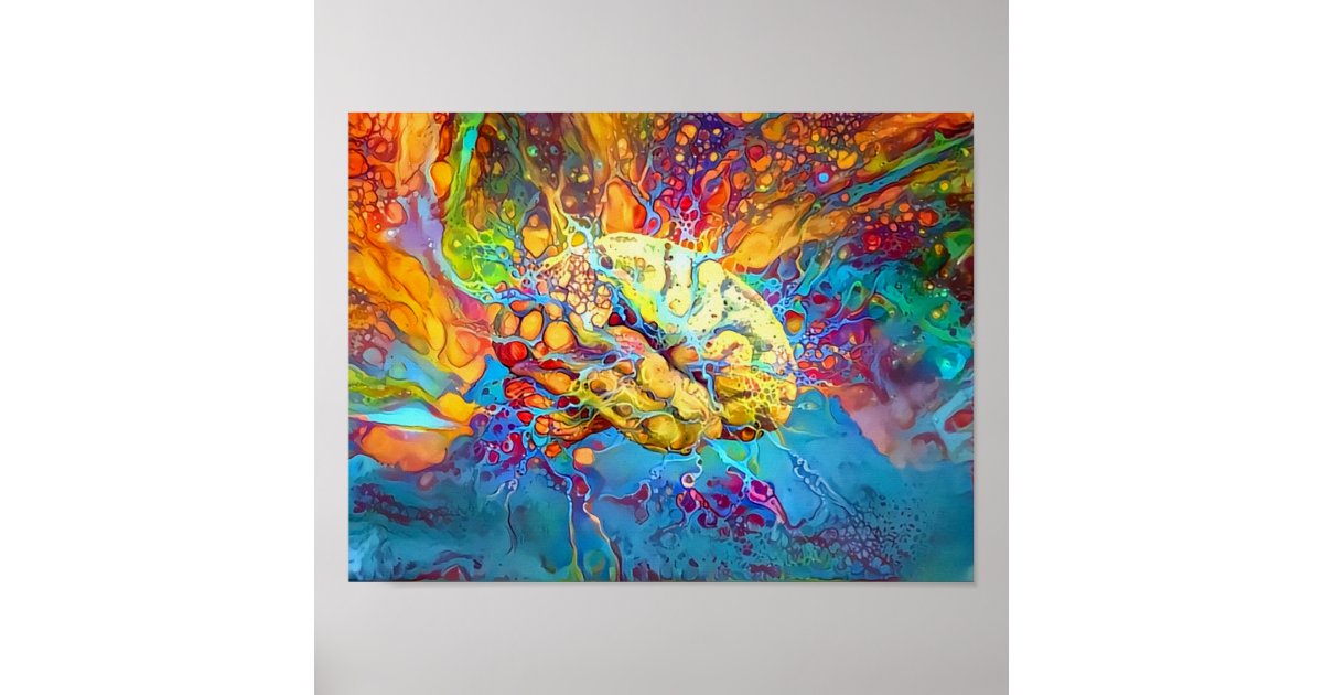 Psychedelic Brain Poster | Zazzle