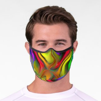 Psychedelic Breakfast Cool Retro Abstract Art Premium Face Mask