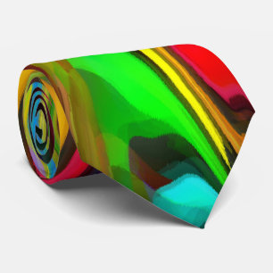 Psychedelic Breakfast modern abstract art Tie