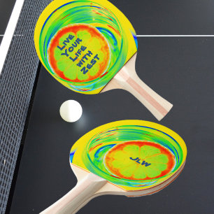 Psychedelic Bright Colorful Pop Art Citrus Ping Pong Paddle