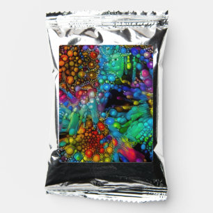 Psychedelic Bubble Burst Abstract Daisies  Coffee Drink Mix