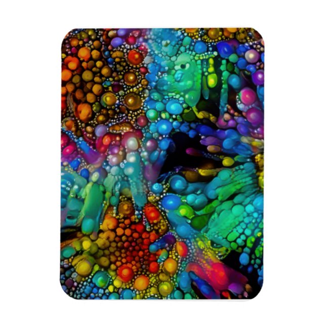 Psychedelic Bubble Burst Abstract Daisies  Magnet (Vertical)