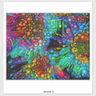 Psychedelic Bubble Burst Abstract Daisies Sticker