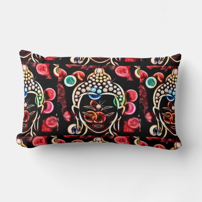 Psychedelic Buddha Lumbar Pillow (Front)