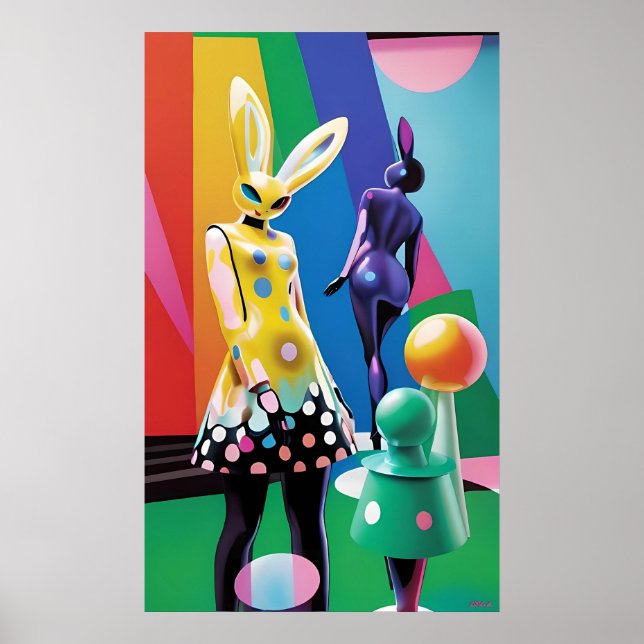 Psychedelic Bunny World Poster (Front)