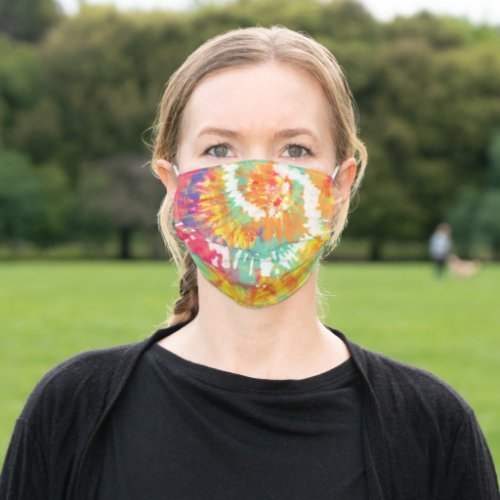 Psychedelic Burst of Color Tie Dye Adult Cloth Face Mask
