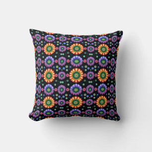Psychedelic Burst Throw Pillow