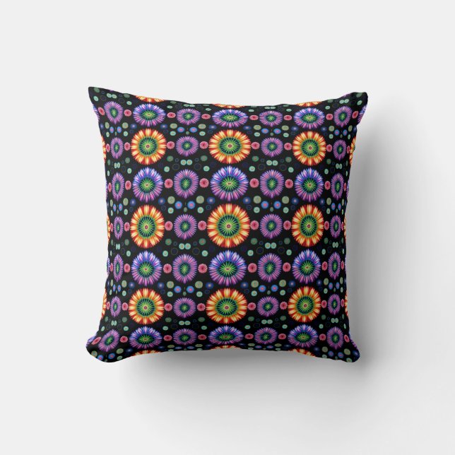 Psychedelic Burst Throw Pillow (Front)