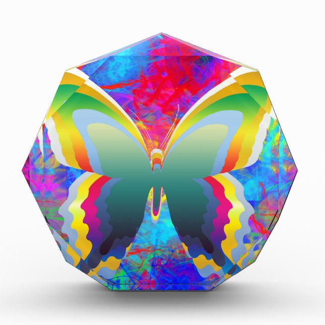 Psychedelic Butterflies   Acrylic Award (Front)
