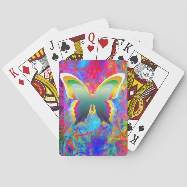 Psychedelic Butterflies Poker Cards (Back)