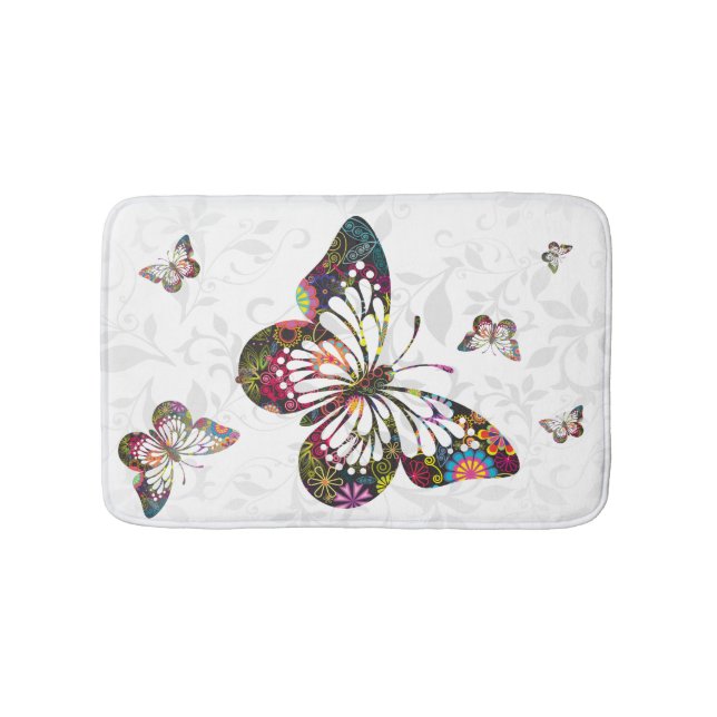 Psychedelic Butterfly Bath Mat (Front)