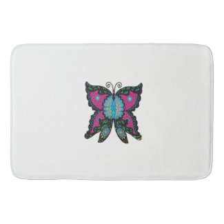 PSYCHEDELIC BUTTERFLY BATHROOM MAT