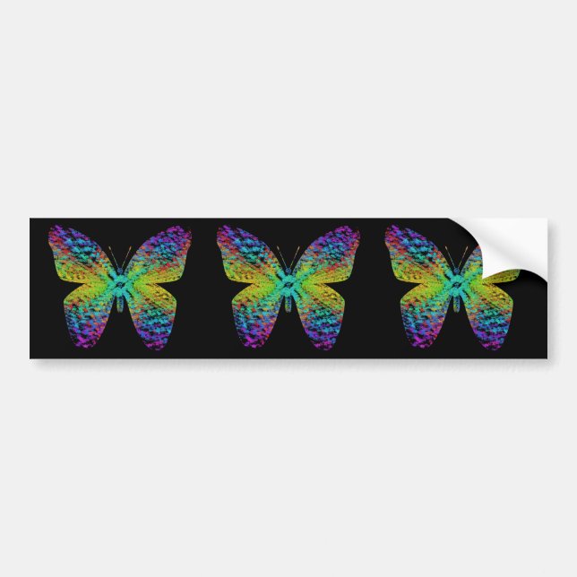 Psychedelic butterfly. bumper sticker (Front)