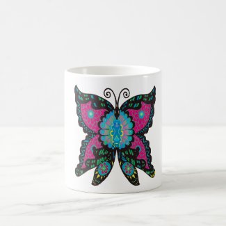 PSYCHEDELIC BUTTERFLY COFFEE MUG