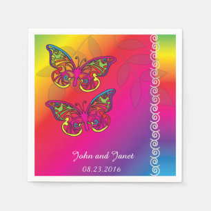 Psychedelic Butterfly Designs Napkins