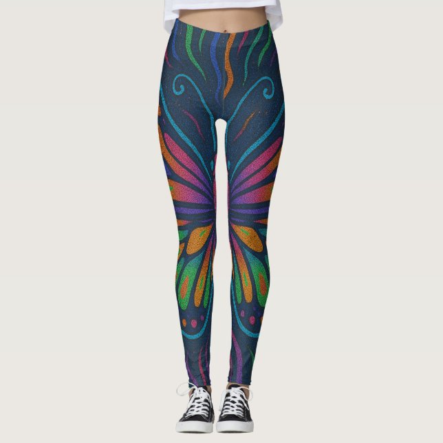 Psychedelic Butterfly Vibes Leggings (Front)