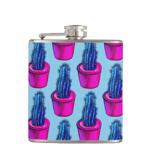 Psychedelic Cactus - Trippy Plant Lover Art Flask