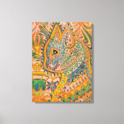 Psychedelic Cat by Louis Wain Canvas Print