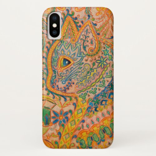 Psychedelic Cat by Louis Wain iPhone XS Case