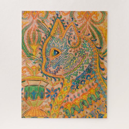 Psychedelic Cat by Louis Wain Jigsaw Puzzle