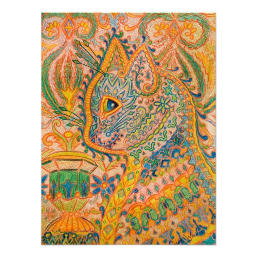 Psychedelic Cat by Louis Wain Photo Print