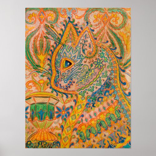 Psychedelic Cat by Louis Wain Poster